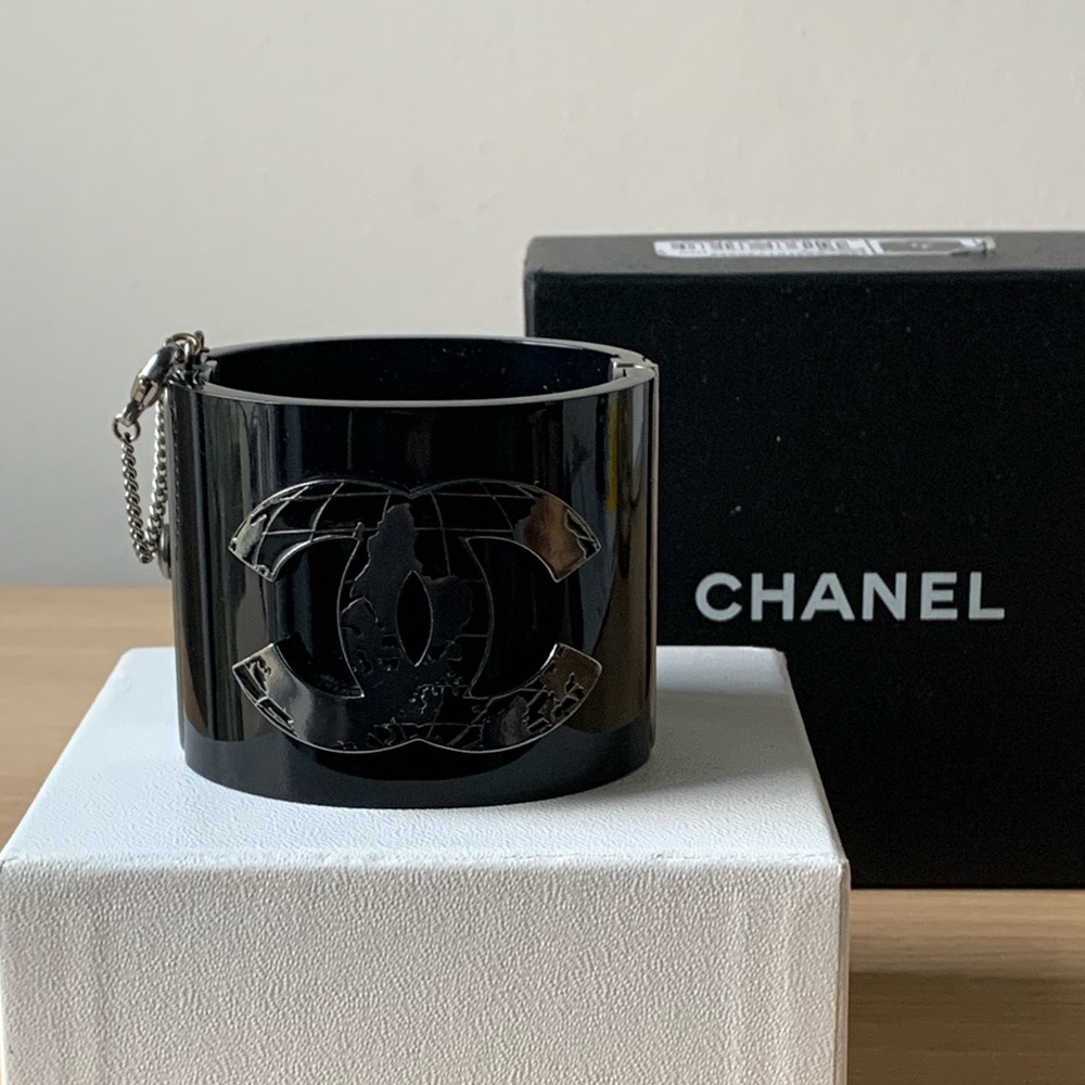 CHANEL Enamel & Resin Cuff Bracelet